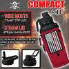 imageIron Infidel Battle Bottle  Half Gallon Insulated Water Bottle with Paracord Handle  Large 64 oz Stainless Steel Water Jug ampamp Rugged Removable Sleeve For Keys Wallet Phone Black Camo 2 Liter32oz  Red Line