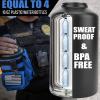 imageIron Infidel Battle Bottle  Half Gallon Insulated Water Bottle with Paracord Handle  Large 64 oz Stainless Steel Water Jug ampamp Rugged Removable Sleeve For Keys Wallet Phone Black Camo 2 Liter64oz  Blue Line