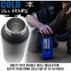 imageIron Infidel Battle Bottle  Half Gallon Insulated Water Bottle with Paracord Handle  Large 64 oz Stainless Steel Water Jug ampamp Rugged Removable Sleeve For Keys Wallet Phone Black Camo 2 Liter32oz  Blue Line
