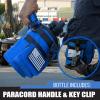 imageIron Infidel Battle Bottle  Half Gallon Insulated Water Bottle with Paracord Handle  Large 64 oz Stainless Steel Water Jug ampamp Rugged Removable Sleeve For Keys Wallet Phone Black Camo 2 Liter64oz  Blue Line