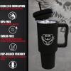 imageIron Infidel Tactical Tumbler with Straw Lid  40oz Insulated Tumbler for Men ampamp Women that Fits Car Cup Holder with Rugged Sleeve to Store Keys Wallet ampamp Phone  Stealth Black40 Oz  Stealth Black