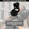 imageWater Bottle Lid Replacement for Battle Bottle  Straw Lid and Chug Cap Tops for 32 oz 40 oz and 64 oz Wide Mouth Vacuum Sealed Water Bottles by Iron InfideIBlack