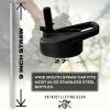 imageWater Bottle Lid Replacement for Battle Bottle  Straw Lid and Chug Cap Tops for 32 oz 40 oz and 64 oz Wide Mouth Vacuum Sealed Water Bottles by Iron InfideIBlack