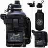 imageIron Infidel Battle Bottle  Half Gallon Insulated Water Bottle with Paracord Handle  Large 64 oz Stainless Steel Water Jug ampamp Rugged Removable Sleeve For Keys Wallet Phone Black Camo 2 Liter64oz  Black Camo