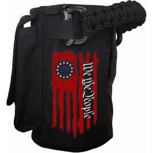 imageIron InfideI Battle Bottle Sleeve  64 oz and 32 oz Water Bottle Sleeve Only for Half Gallon 1L Steel Water Bottle  Rugged Cover with Molle for Versatile Design with Storage for Phone Wallet ampamp KeysBetsy Ross  Black