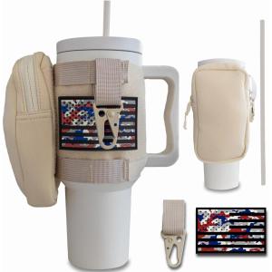 imageIron Infidel Tactical Tumbler with Straw Lid  40oz Insulated Tumbler for Men ampamp Women that Fits Car Cup Holder with Rugged Sleeve to Store Keys Wallet ampamp Phone  Stealth Black40 Oz  Glacier