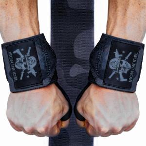imageIron Infidel Wrist Wraps for Weightlifting  18quot and 24quot Heavy Duty Support for Working Out Gym Accessories for Men  Use for Lifting Crossfit Fitness Exercise Bench Press PowerliftingBlack Camo