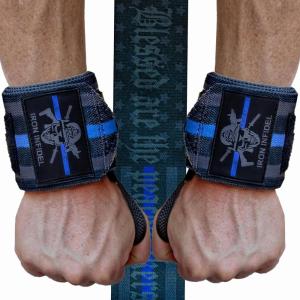 imageIron Infidel Wrist Wraps for Weightlifting  18quot and 24quot Heavy Duty Support for Working Out Gym Accessories for Men  Use for Lifting Crossfit Fitness Exercise Bench Press PowerliftingBlue Line