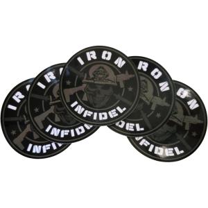 imageLogo Decals with Skull ampamp Barbell  5 Pack  35 Diameter Vinyl Stickers for Car Truck Laptop Window Etc by Iron InfideI