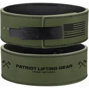 imageWeight Lifting Belt  Lever Gym Belt for Weightlifting 10mm Leather Weight Belt for Men  4 Inches Wide for Support ampamp Stability for Workouts Powerlifting Bodybuilding Fitness ampamp CrossfitPatriot  Green