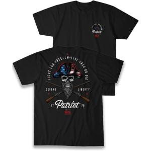 imageIron Infidel Patriotic Freedom Shirt for Men  1776 American Skull Live Free or Die ampamp Defend Liberty T Shirt Black  M