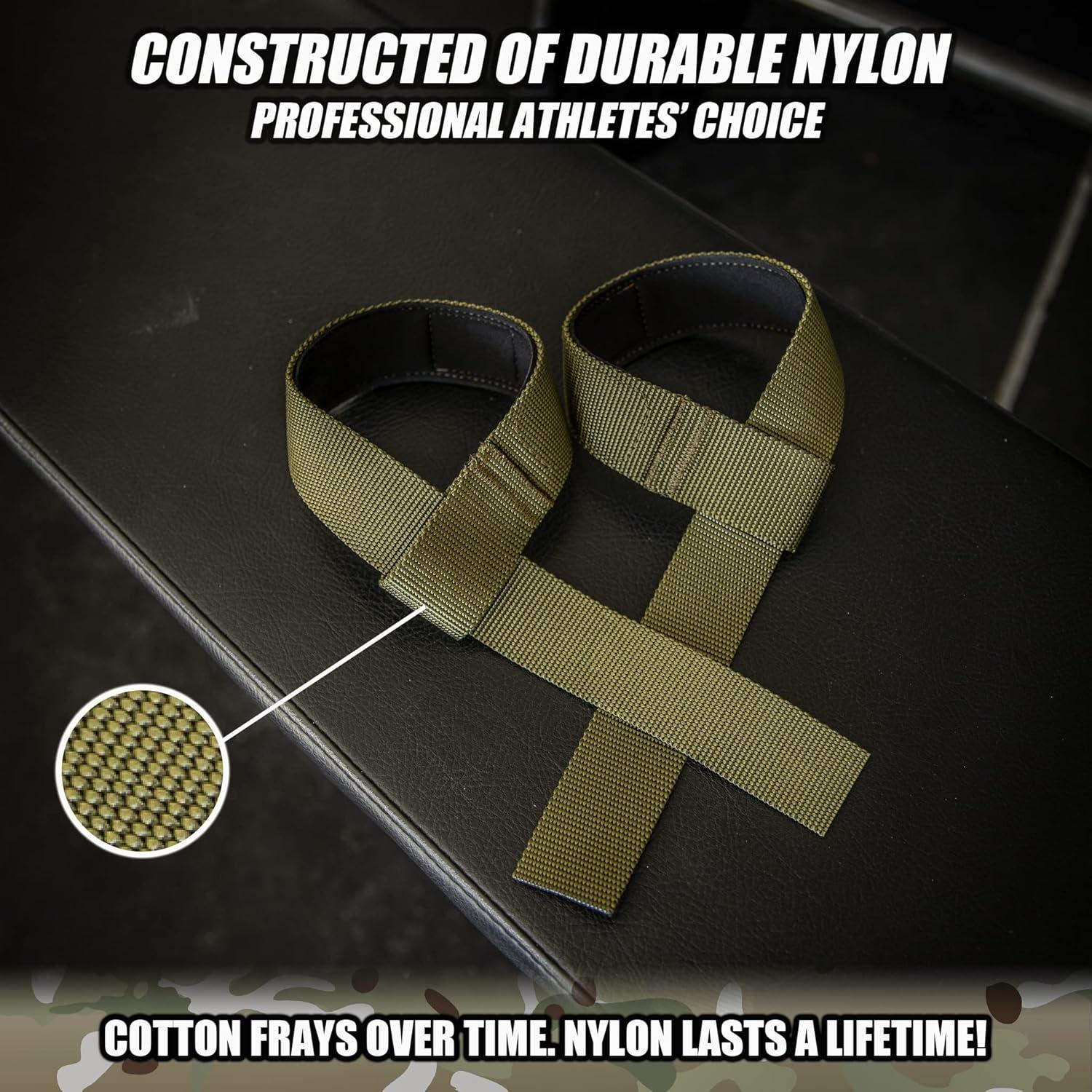 imageIron Infidel Weight Lifting Straps  Wrist Straps for Weight Lifting Deadlifting Exercise Crossfit Strength Training Olympic Lifts  Gym Straps for Grip Strength on BarNylon  OD Green