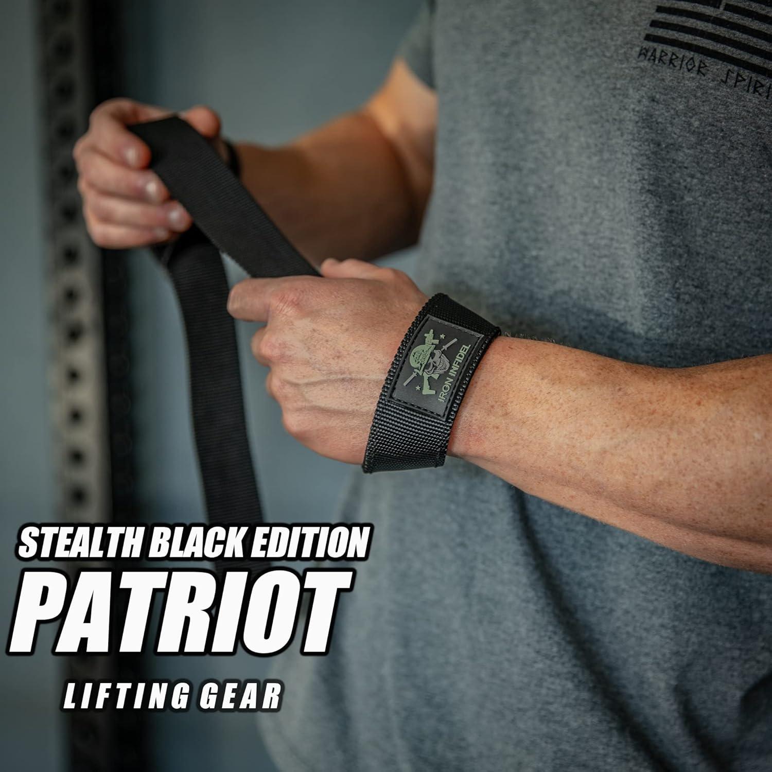 imageIron Infidel Weight Lifting Straps  Wrist Straps for Weight Lifting Deadlifting Exercise Crossfit Strength Training Olympic Lifts  Gym Straps for Grip Strength on BarNylon  Stealth Black