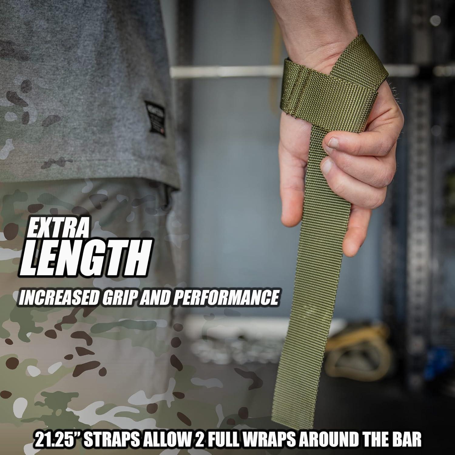 imageIron Infidel Weight Lifting Straps  Wrist Straps for Weight Lifting Deadlifting Exercise Crossfit Strength Training Olympic Lifts  Gym Straps for Grip Strength on BarNylon  OD Green