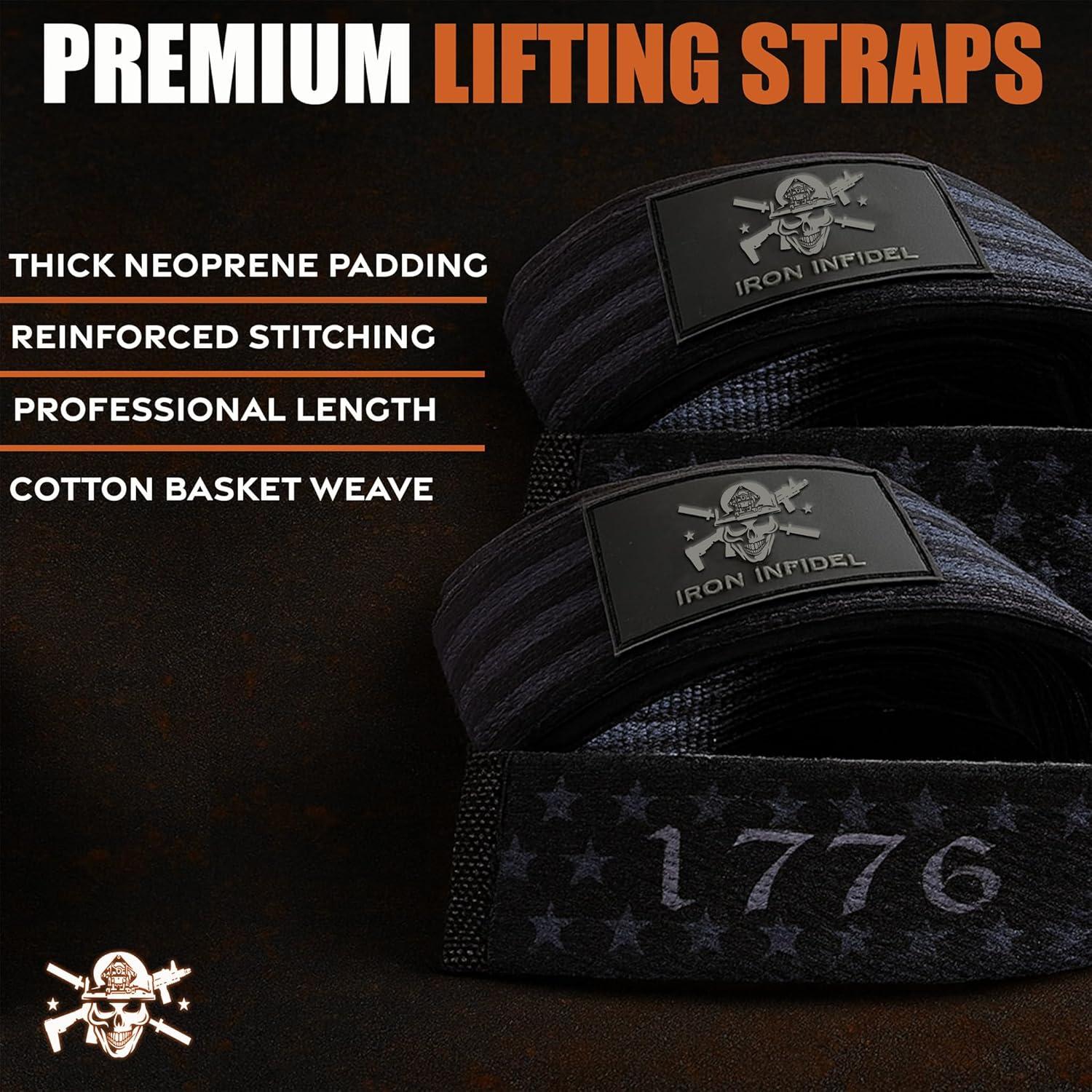imageIron Infidel Weight Lifting Straps  Wrist Straps for Weight Lifting Deadlifting Exercise Crossfit Strength Training Olympic Lifts  Gym Straps for Grip Strength on BarCotton  1776