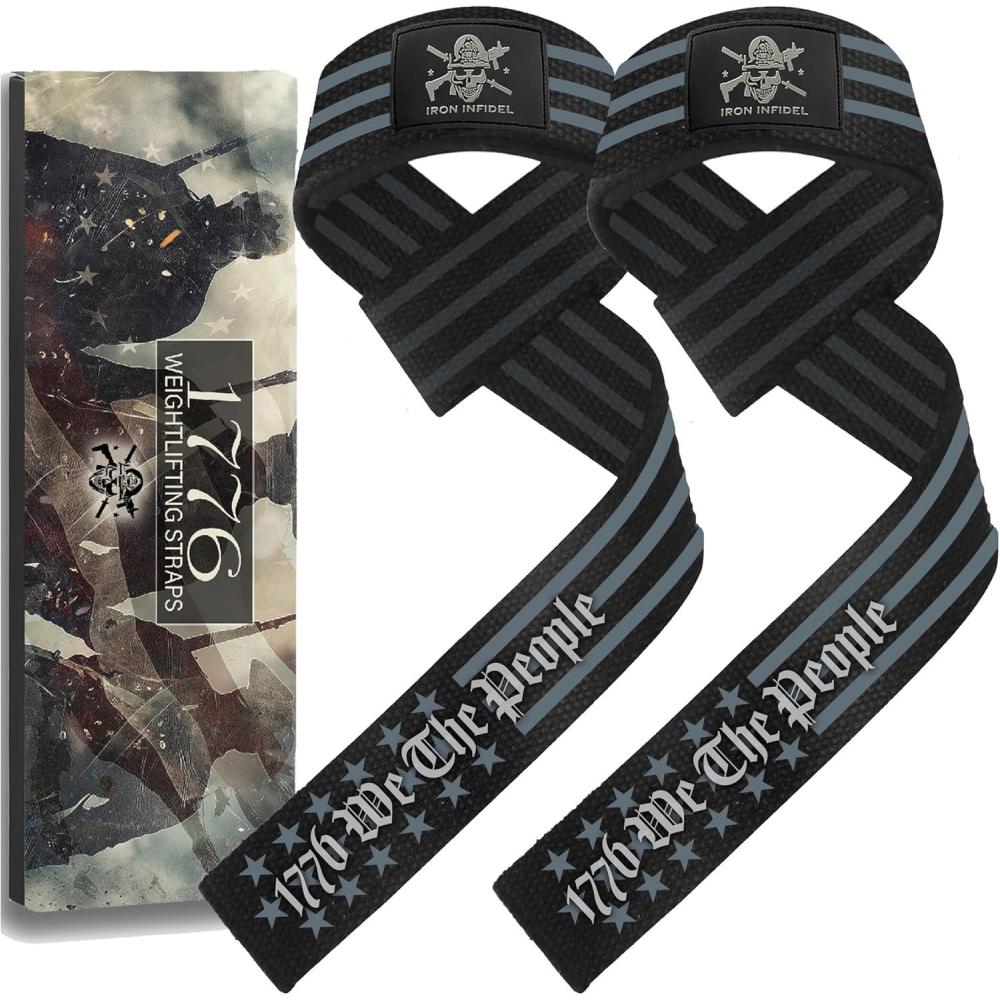 imageIron Infidel Weight Lifting Straps  Wrist Straps for Weight Lifting Deadlifting Exercise Crossfit Strength Training Olympic Lifts  Gym Straps for Grip Strength on BarCotton  1776