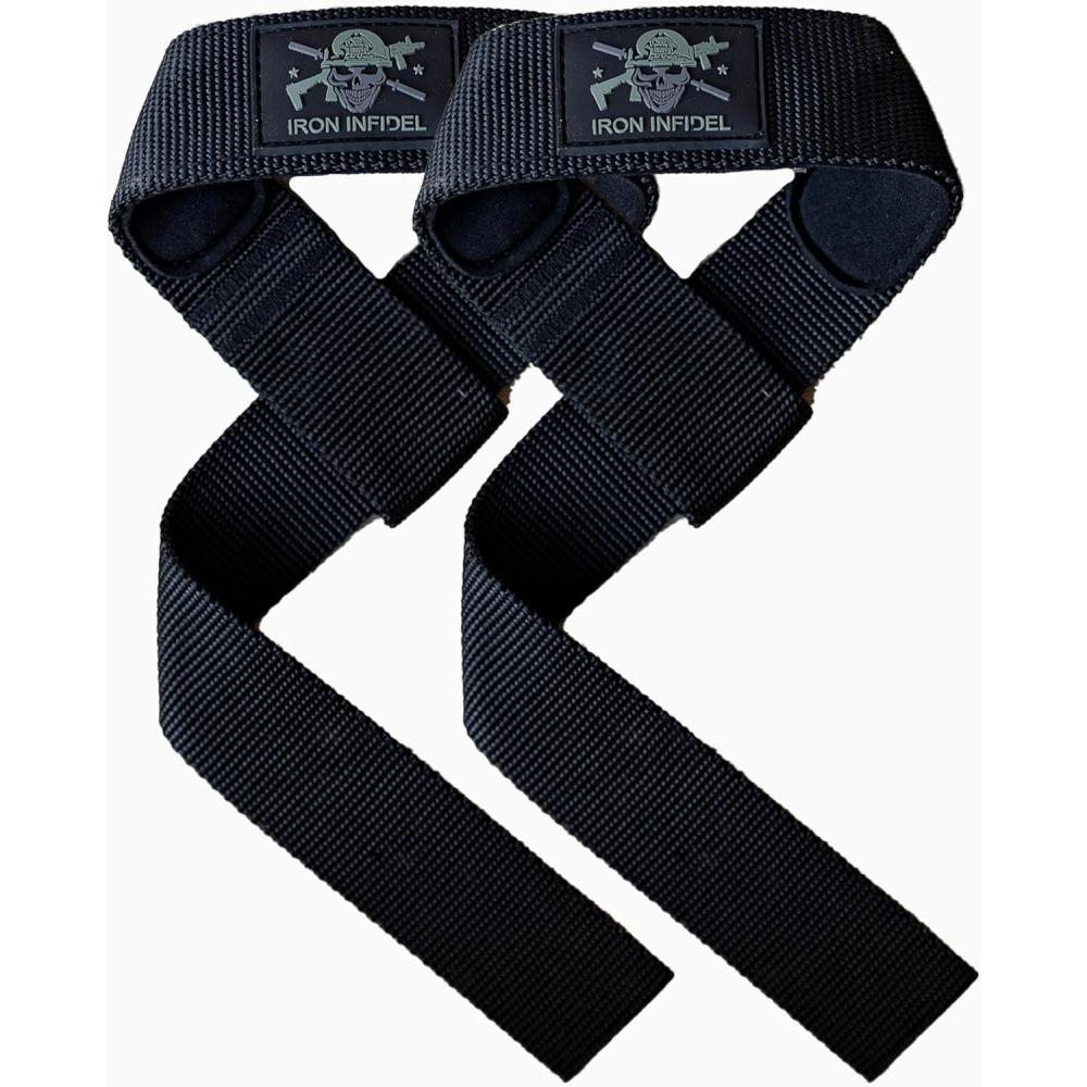 imageIron Infidel Weight Lifting Straps  Wrist Straps for Weight Lifting Deadlifting Exercise Crossfit Strength Training Olympic Lifts  Gym Straps for Grip Strength on BarNylon  Stealth Black
