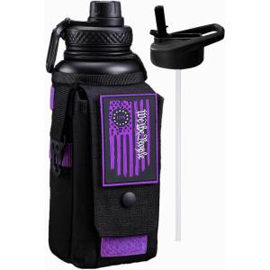 imageIron Infidel Battle Bottle  Half Gallon Water Bottle Insulated 64 oz Tactical Stainless Steel Water Jug with Handle  Gym Water Bottle with Rugged Sleeve for Storage Cobalt 2 Liter32oz  Twilight