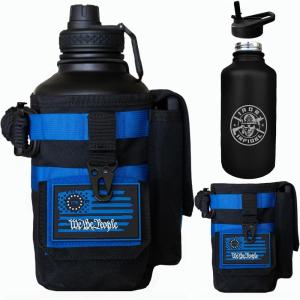 imageIron Infidel Battle Bottle  Half Gallon Water Bottle Insulated 64 oz Tactical Stainless Steel Water Jug with Handle  Gym Water Bottle with Rugged Sleeve for Storage Cobalt 2 Liter64oz  Cobalt