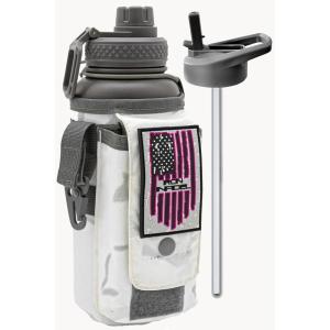 imageIron Infidel Battle Bottle  Half Gallon Water Bottle Insulated 64 oz Tactical Stainless Steel Water Jug with Handle  Gym Water Bottle with Rugged Sleeve for Storage Cobalt 2 Liter32oz  Arctic Camo