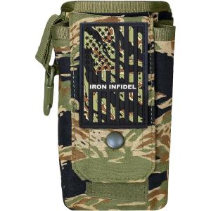 imageIron InfideI Battle Bottle Sleeve  64 oz and 32 oz Water Bottle Sleeve Only for Half Gallon 1L Steel Water Bottle  Rugged Cover with Molle for Versatile Design with Storage for Phone Wallet ampamp Keys32oz Tiger Stripe